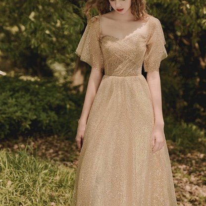 Buycenter Mid-Length Bridesmaid Skirt - Elegant Champagne Gold Design - Buy Center