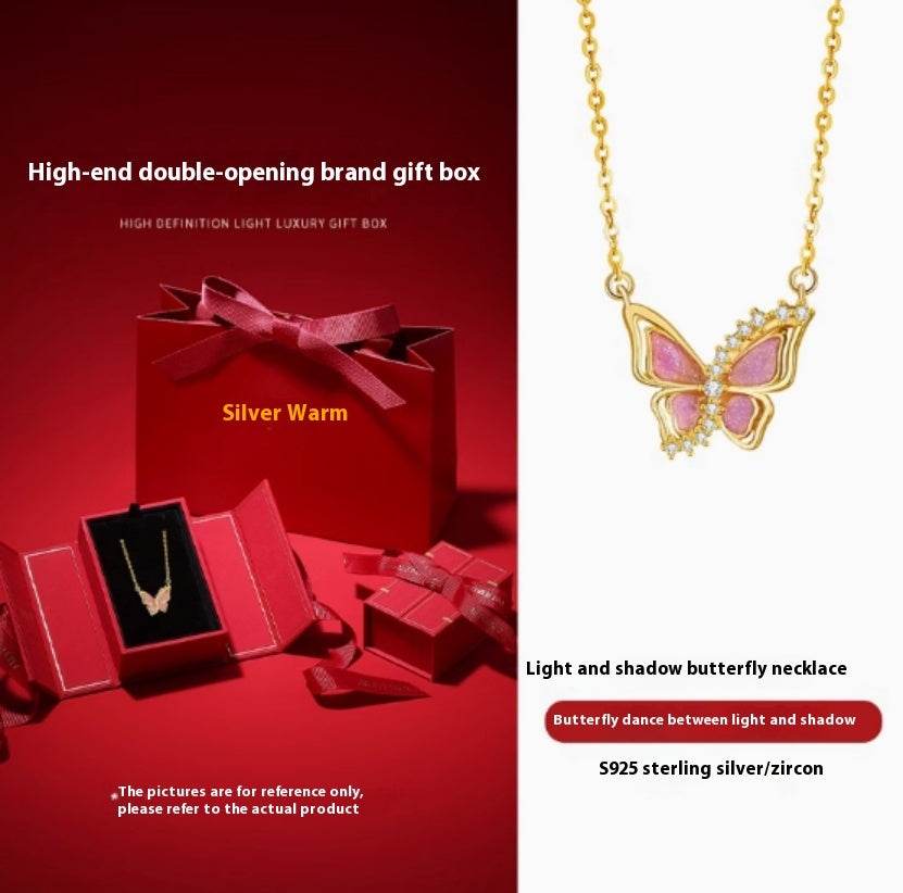 Buycenter Women's Sterling Silver Butterfly Necklace - Retro Pendant Design - Buy Center