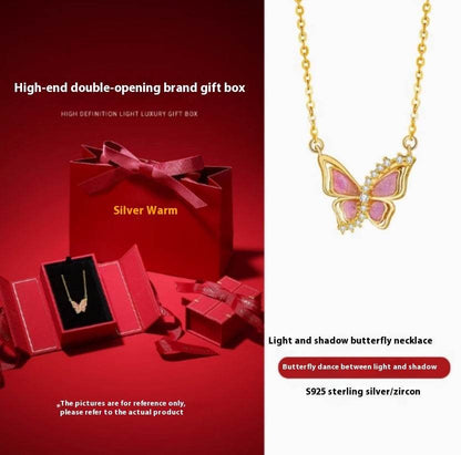 Buycenter Women's Sterling Silver Butterfly Necklace - Retro Pendant Design - Buy Center