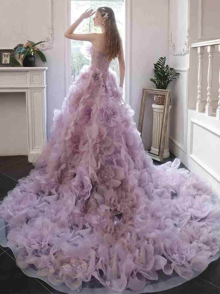 Buycenter High-End Evening Toast Dress - Pompous Skirt & Floral Design - Buy Center