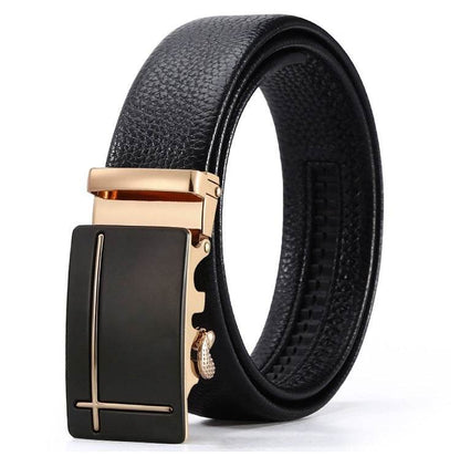 Men's Automatic Leather Buckle Belt - Premium Stylish Business Accessory - Buy Center