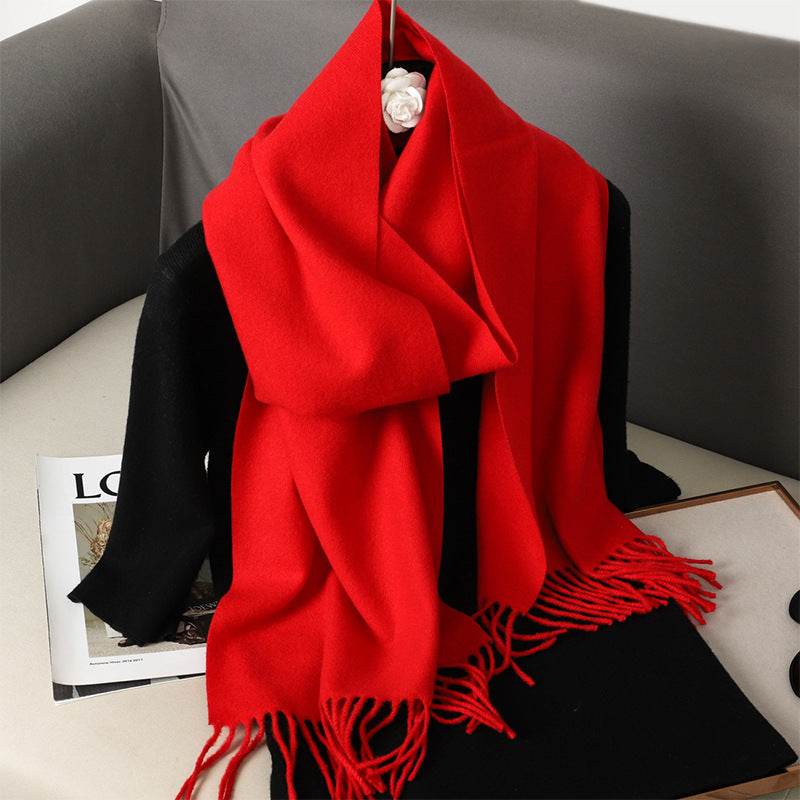 Solid Color Cashmere-like Scarf for Women - Warm, Quick-Drying Shawl - Buy Center