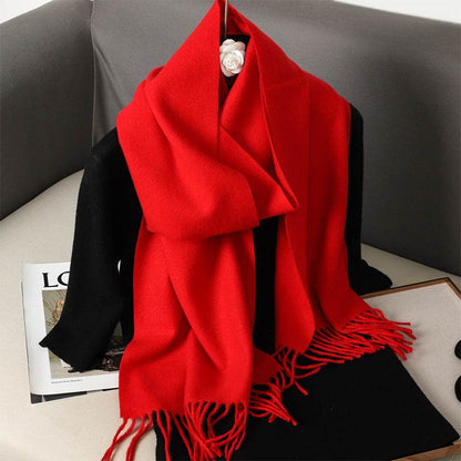 Solid Color Cashmere-like Scarf for Women - Warm, Quick-Drying Shawl - Buy Center