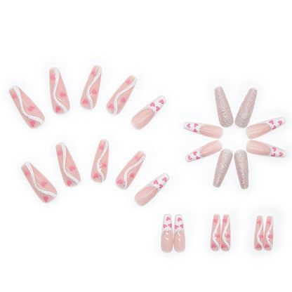 Wearable Finished Nail Love Fake Nails - Trendy Salon-Style Manicure - Buy Center