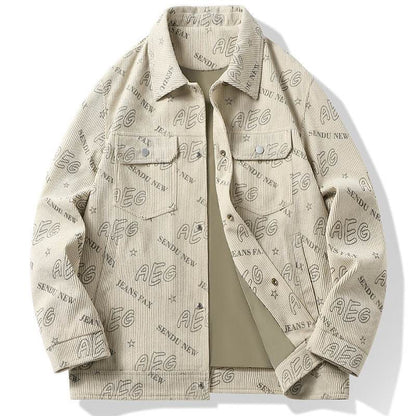 Trendy Men's Lapel Casual Jacket - Lightweight Corduroy Blazer for Youth - Buy Center