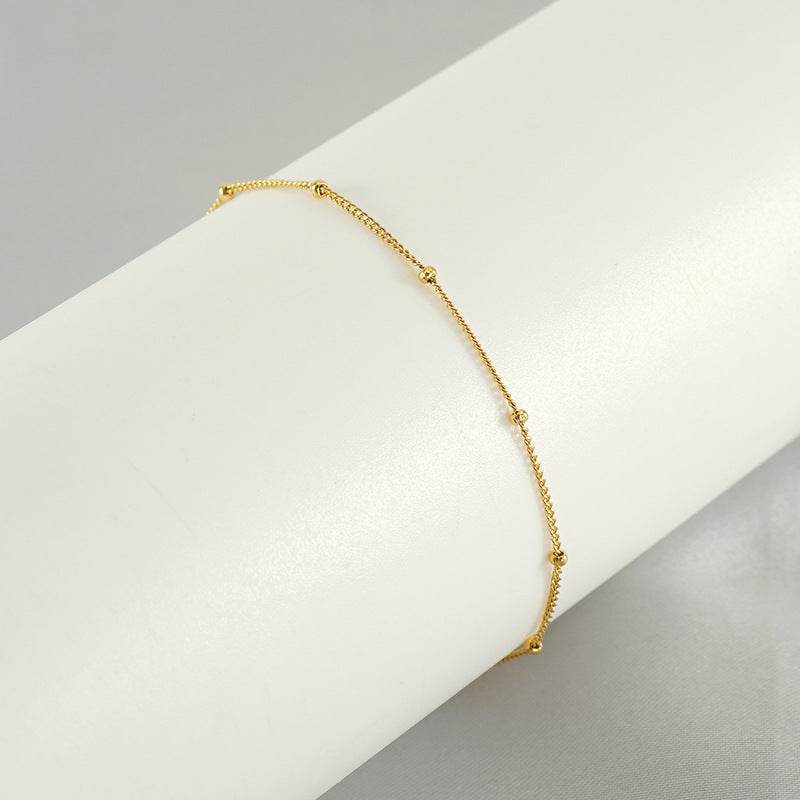 Elegant Stainless Steel Bead Anklet - Geometric Design for Women - Buy Center