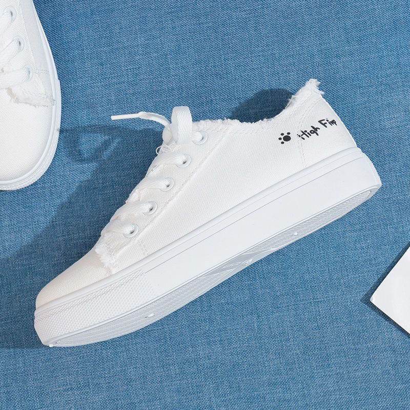 Women's Breathable Canvas Shoes - Stylish White Athletic Sneakers for Spring - Buy Center