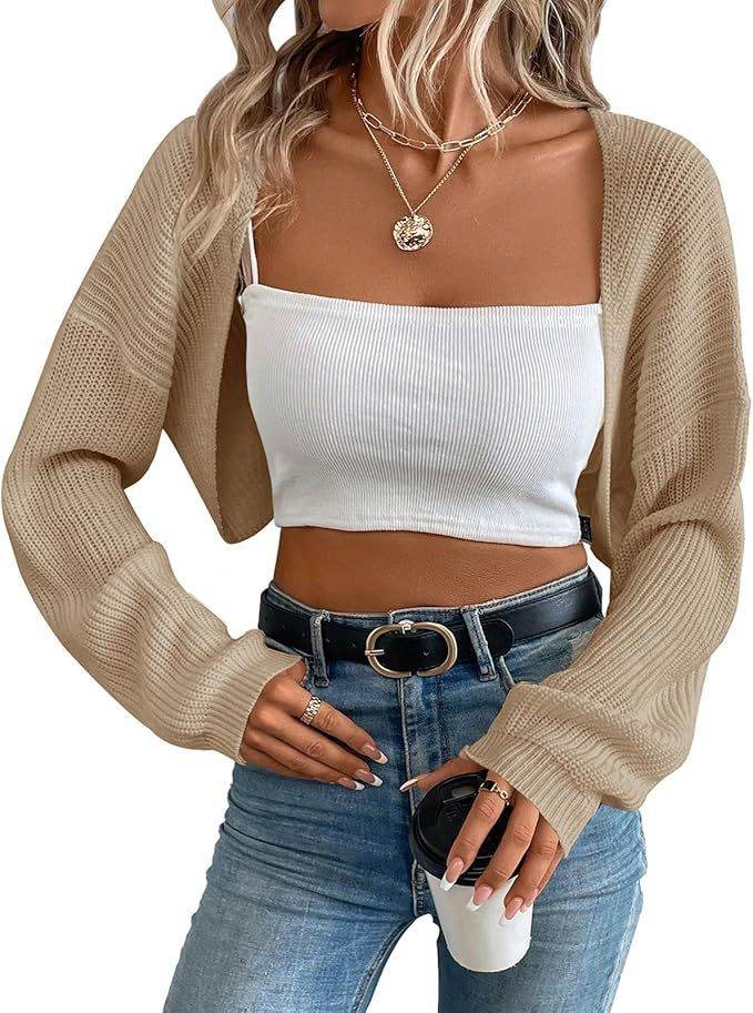 Buycenter Women's Knitted Cardigan Shawl - Long Sleeve, Loose Fit Top - Buy Center