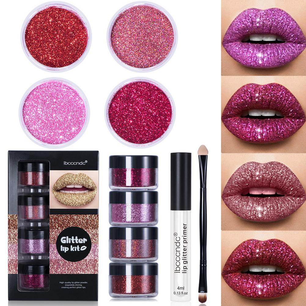 Glitter Lip Gloss Kit - Waterproof & Long Lasting Shine with Primer - Buy Center