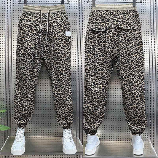 Men's Loose Leopard Print Trousers - Casual Harem Pants for All-day Comfort - Buy Center