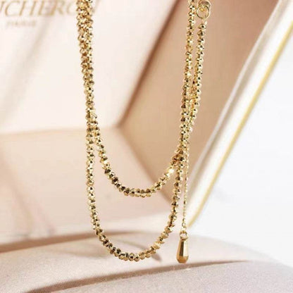 18K Gold Bungee Wave Chain Necklace - Trendy Elegance for Modern Style - Buy Center