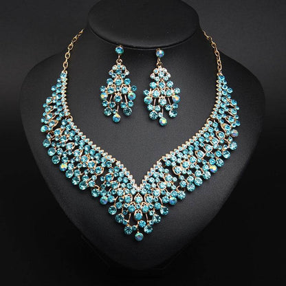Buy Center Creative Crystal Collarbone Necklace & Earring Set - Fashion Jewelry - Buy Center