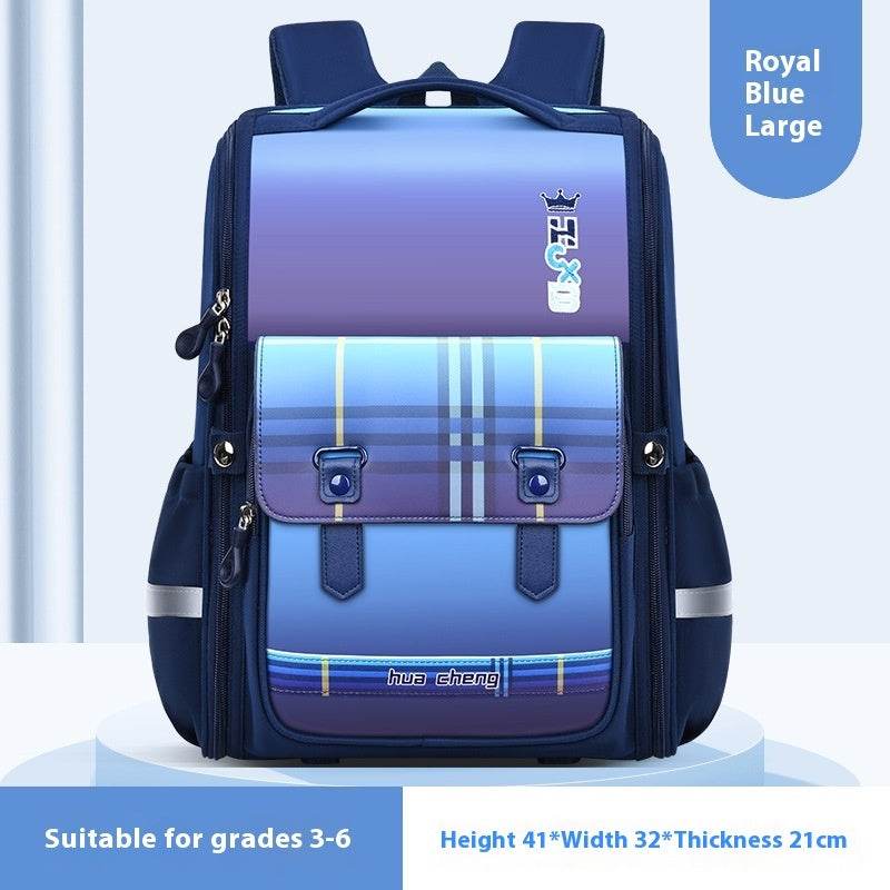 Plaid Schoolbag with Spine Protection - Ultra-Light Waterproof Backpack for Boys - Buy Center