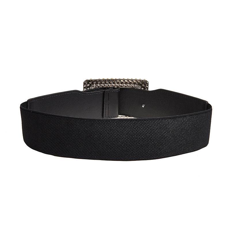 Stylish Wide Belt with Square Buckle - Bohemian & Retro Chic Accessory - Buy Center