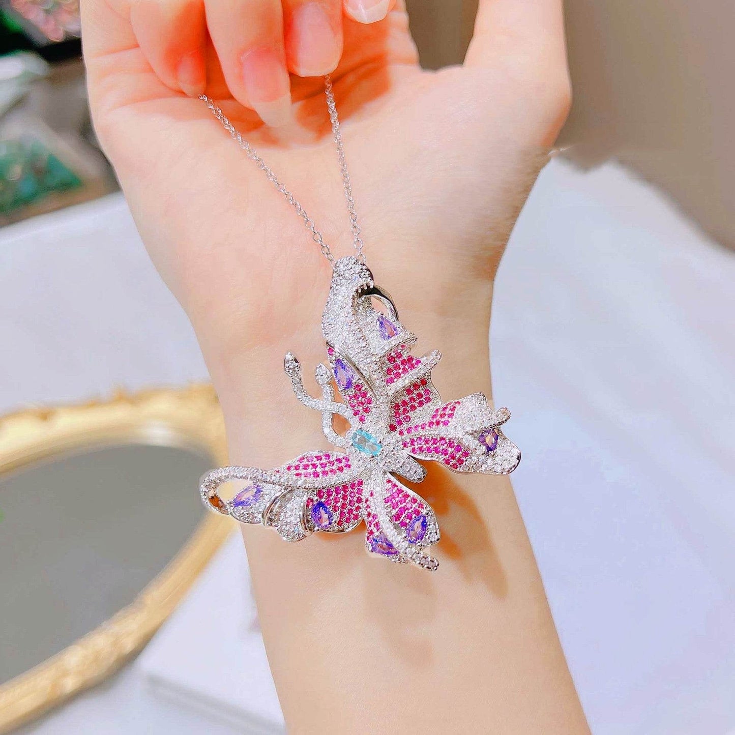 High-End Lavender Butterfly Ring - Versatile Brooch, Pendant & More - Buy Center