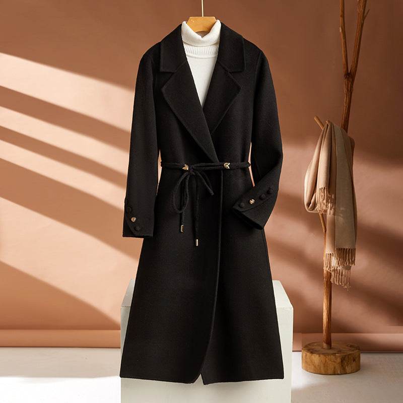 Buycenter Women's Wool Blend Cashmere Coat - Autumn Winter Long Design - Buy Center