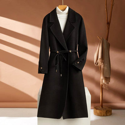 Buycenter Women's Wool Blend Cashmere Coat - Autumn Winter Long Design - Buy Center