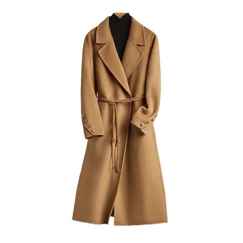 Buycenter Women's Wool Blend Cashmere Coat - Autumn Winter Long Design - Buy Center