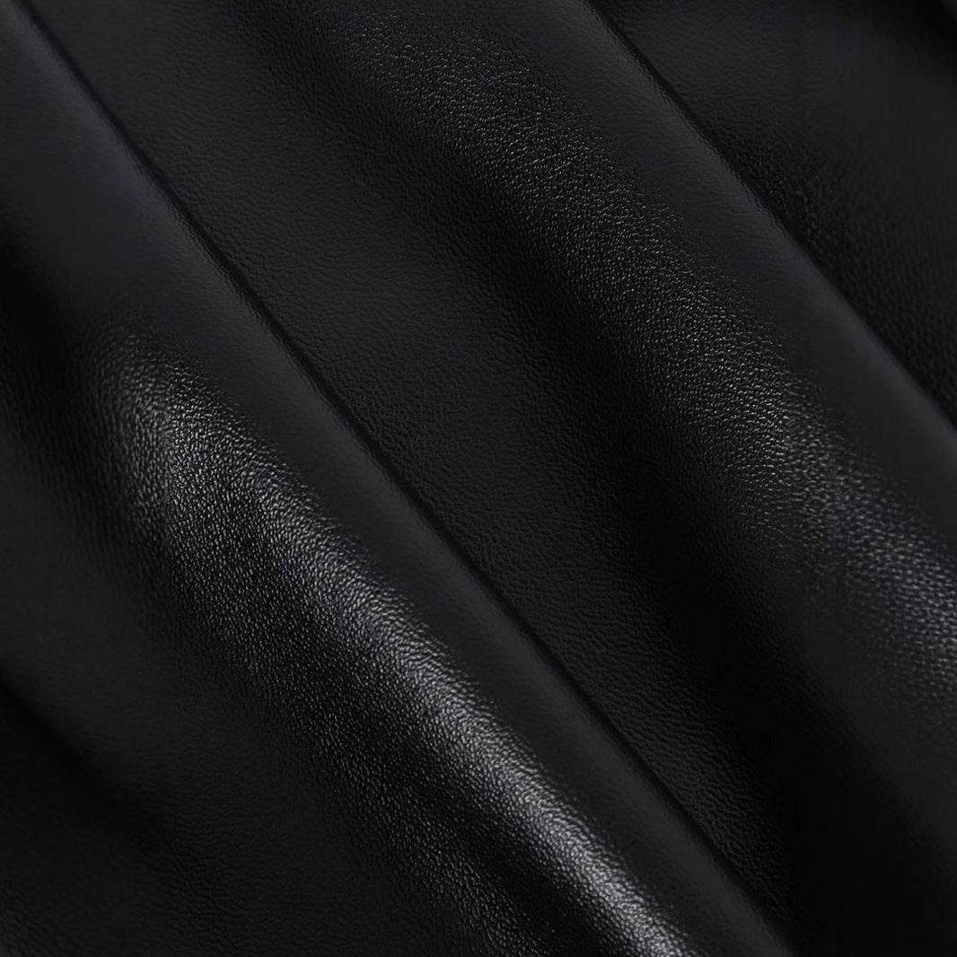 Buycenter High Waist Split Leather Skirt - Stylish Black Midi Skirt - Buy Center