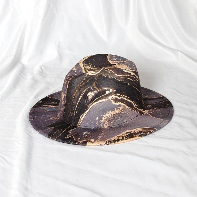 Buycenter Gold-Plated Fedora Hat - Double-Sided Color Matching Style - Buy Center