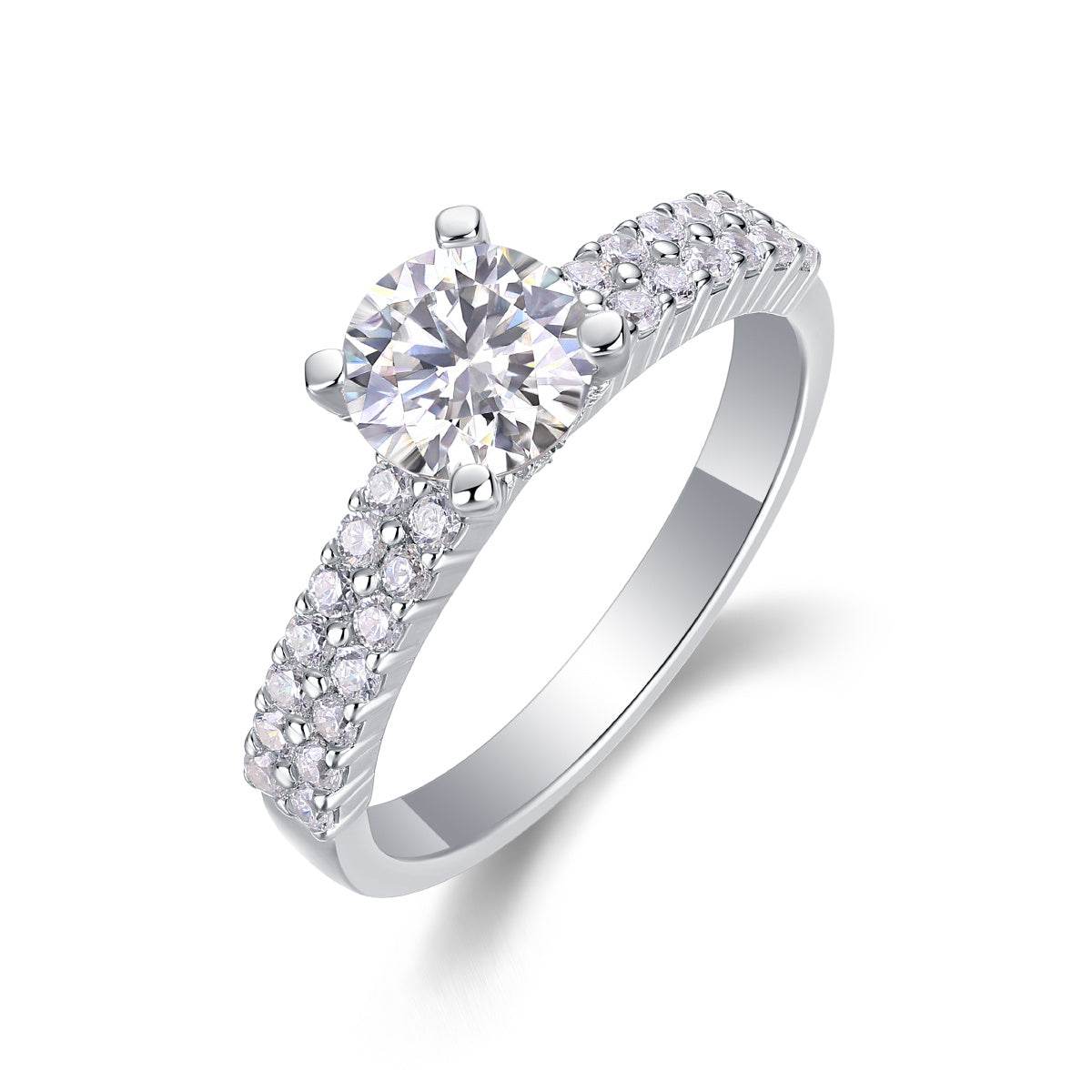 Buycenter Large Moissanite Diamond Rings - Luxury Silver Wedding Set - Buy Center