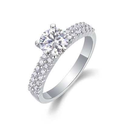Buycenter Large Moissanite Diamond Rings - Luxury Silver Wedding Set - Buy Center
