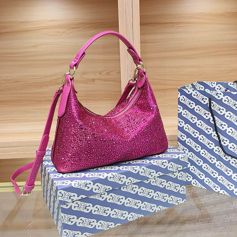 Stylish Rhinestone Tote - Large Capacity Dinner Clutch Bag for Women - Buy Center