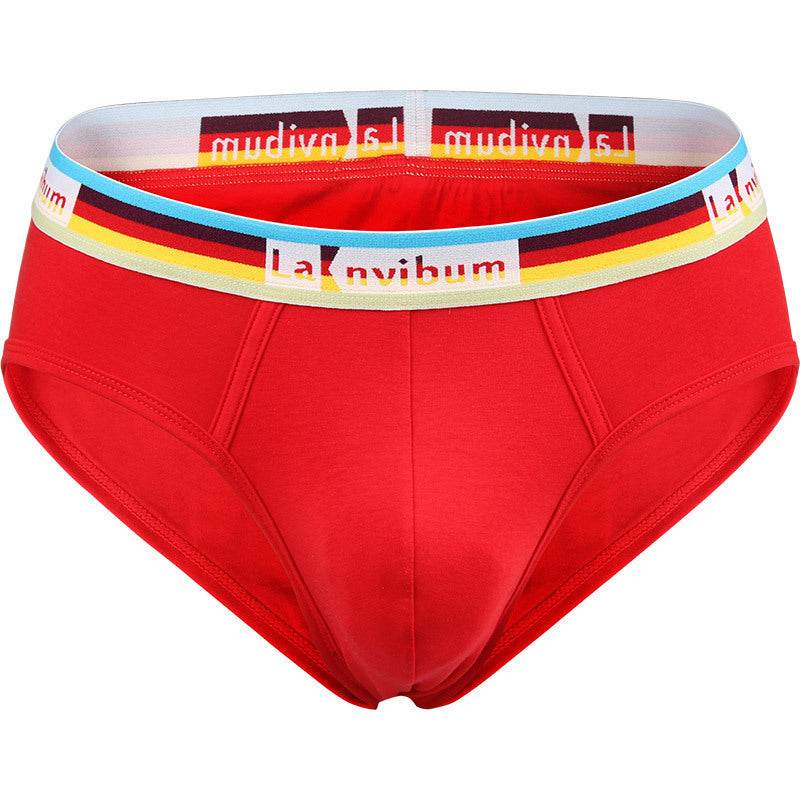 Rainbow Rubber Band Cotton Briefs - Stylish Mid Waist, Solid Colors - Buy Center