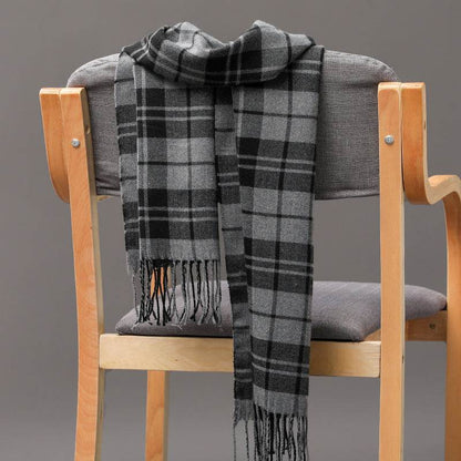 British Plaid Cashmere Scarf - Stylish Tassels, Perfect for Couples & Families - Buy Center