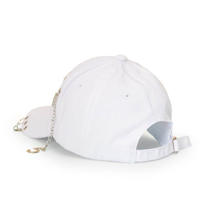 Buycenter Wide-Brimmed Baseball Hat with Chain Hoop - Adjustable Sun Protection - Buy Center