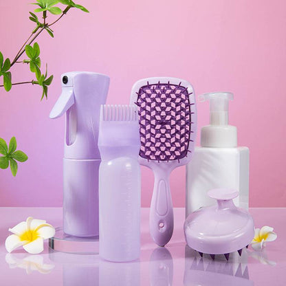 High Pressure Spray Bottle & Silicone Shampoo Brush Set - Hair Care Essentials - Buy Center