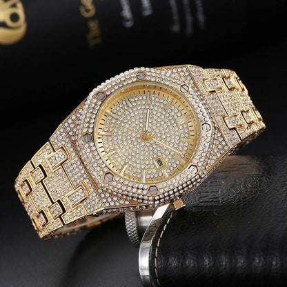 Men's Diamond Quartz Watch - Large Dial Fashion for Modern Style - Buy Center