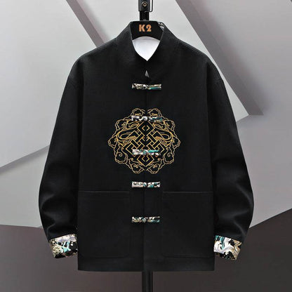 Buycenter Embroidered Chinese Coat - Stylish Buckle Design in Various Colors - Buy Center