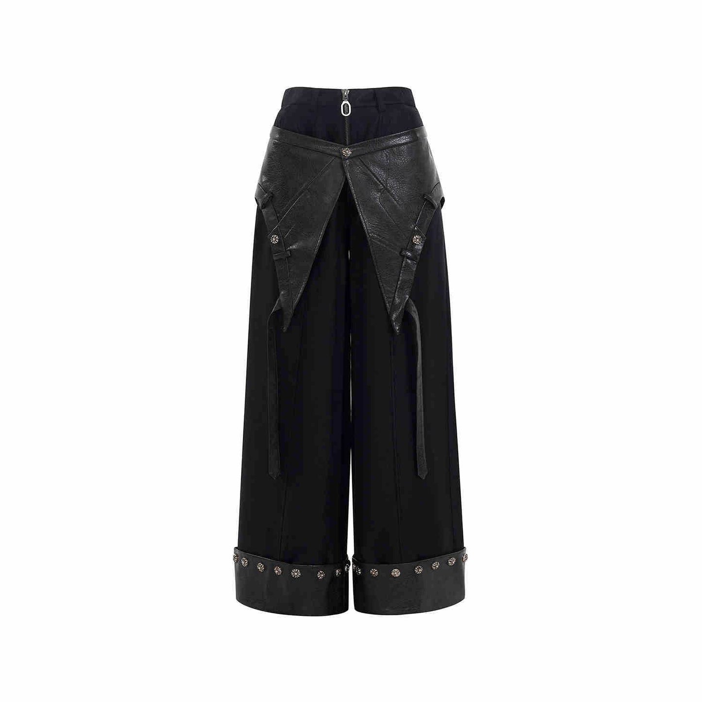 Buycenter Punk Casual Pantskirt - Mid-High Waist Straight Leg Trousers - Buy Center