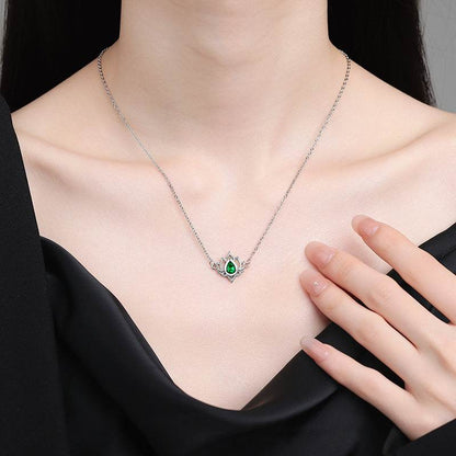 Buy Center Vintage Lotus Necklace for Women - Hollowed-out Copper Design - Buy Center