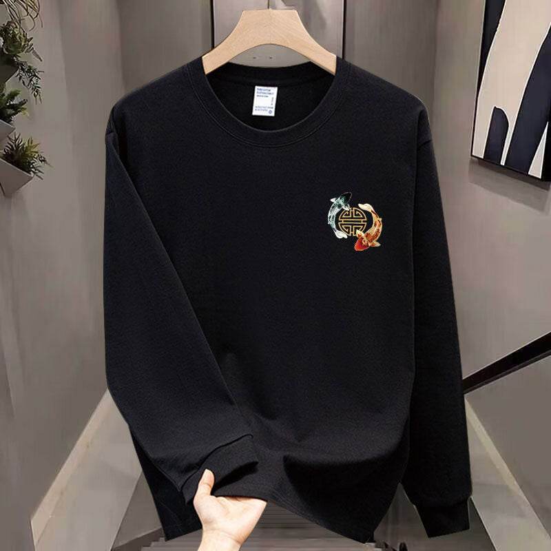 Buycenter Men's Trendy Cotton Long Sleeve T-shirt - Cartoon Design - Buy Center