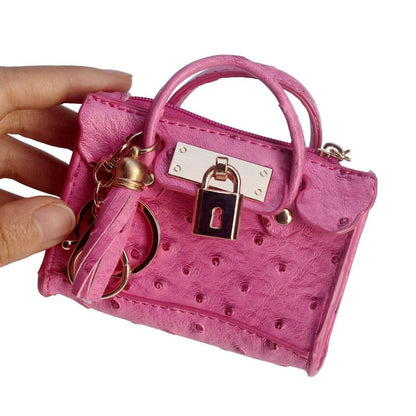 Trendy Fashionable Leather Mini Handbag with Tassels - Solid Color - Buy Center
