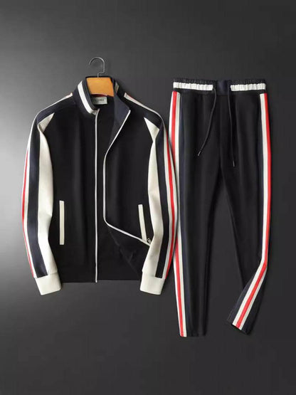 Men's Casual Suit - Trendy Black Sweater & Trousers Set for 2025 - Buy Center