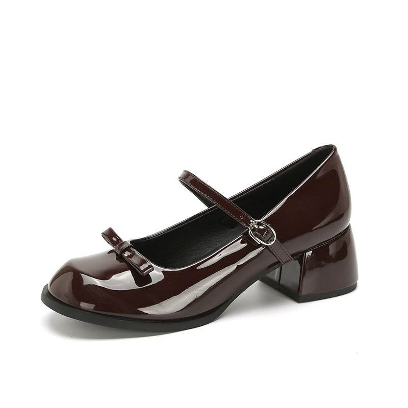 Buycenter French Mary Jane Pumps - Stylish Chunky Heel Shoes for Women - Buy Center