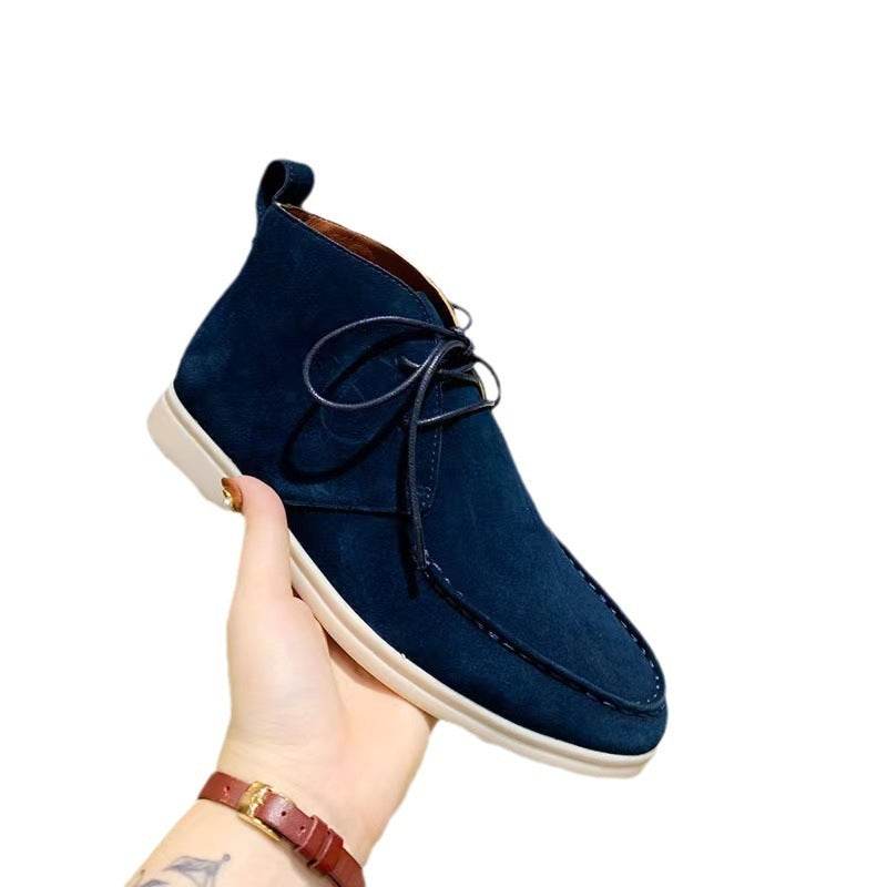 Men's Ankle Lace-up Flat Pumps - Stylish Mid-top Casual Boots 2025 - Buy Center