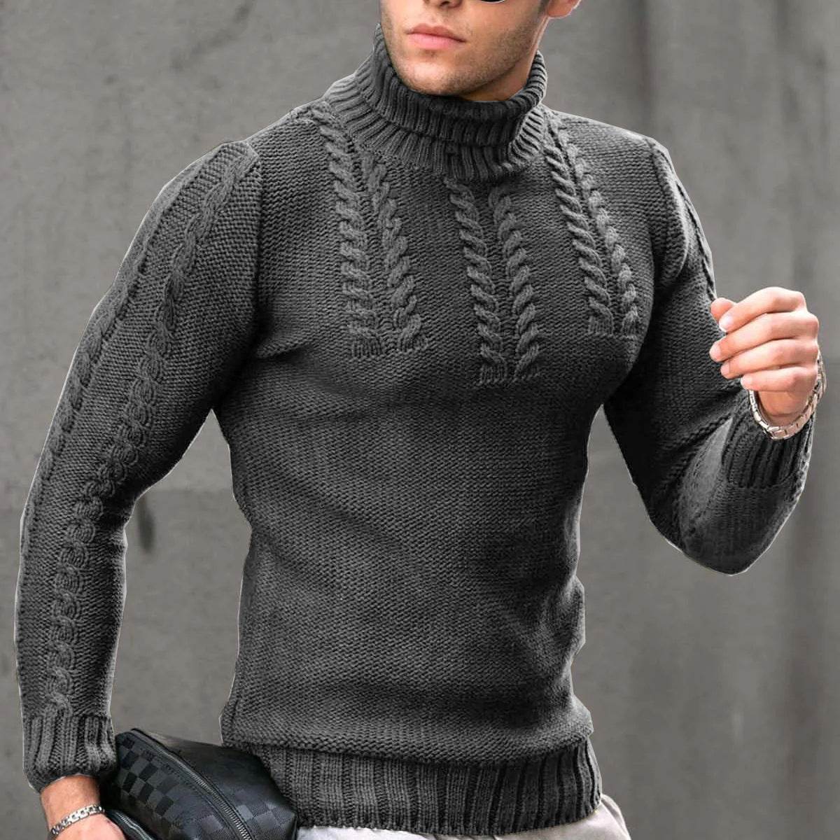 Buycenter Men's Turtleneck Sweater - Thermal Long-Sleeve for Winter - Buy Center