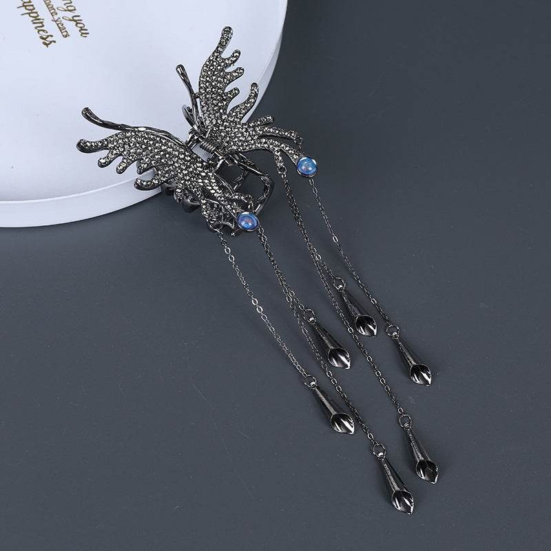 Rhinestone Butterfly Tassel Hairpin - Stylish Accessory for Any Occasion - Buy Center