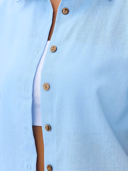 Women's Summer Two-Piece Set - Short Sleeve Shirt & Shorts - Buy Center