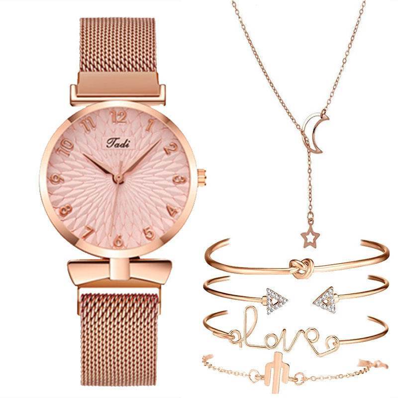 Buy Center Women’s Casual Gift Set - Stylish Quartz Watch & Bracelet - Buy Center