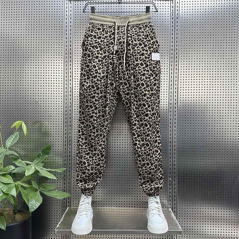 Men's Loose Leopard Print Trousers - Casual Harem Pants for All-day Comfort - Buy Center