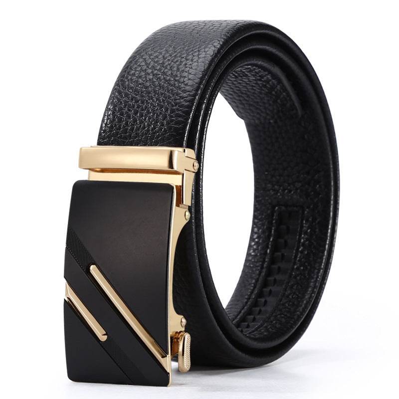 Men's Automatic Leather Buckle Belt - Premium Stylish Business Accessory - Buy Center
