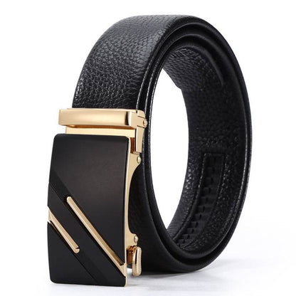 Men's Automatic Leather Buckle Belt - Premium Stylish Business Accessory - Buy Center