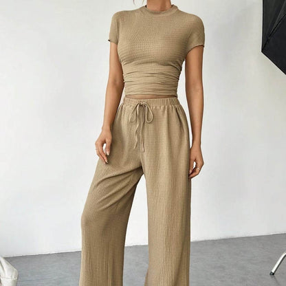 Buycenter Women's Casual Two-Piece T-Shirt & Pants Set - Summer Style - Buy Center