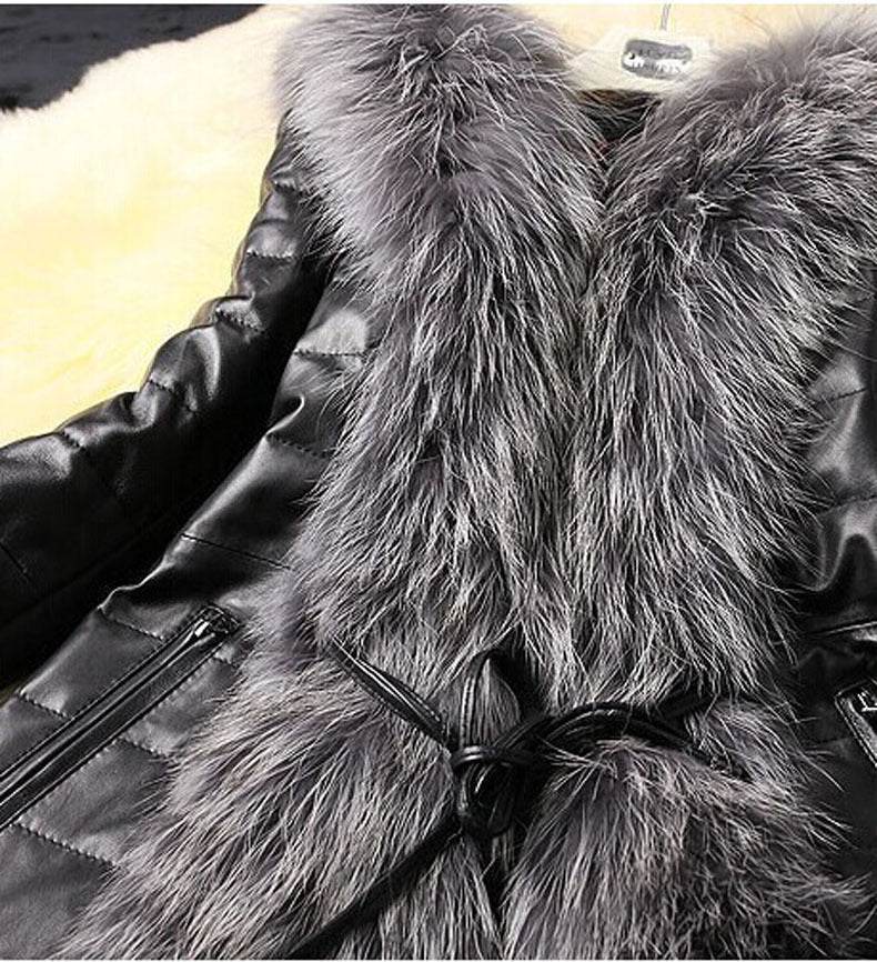 Buycenter Fur Collar Coat - Elegant PU Leather for Commuter Style - Buy Center
