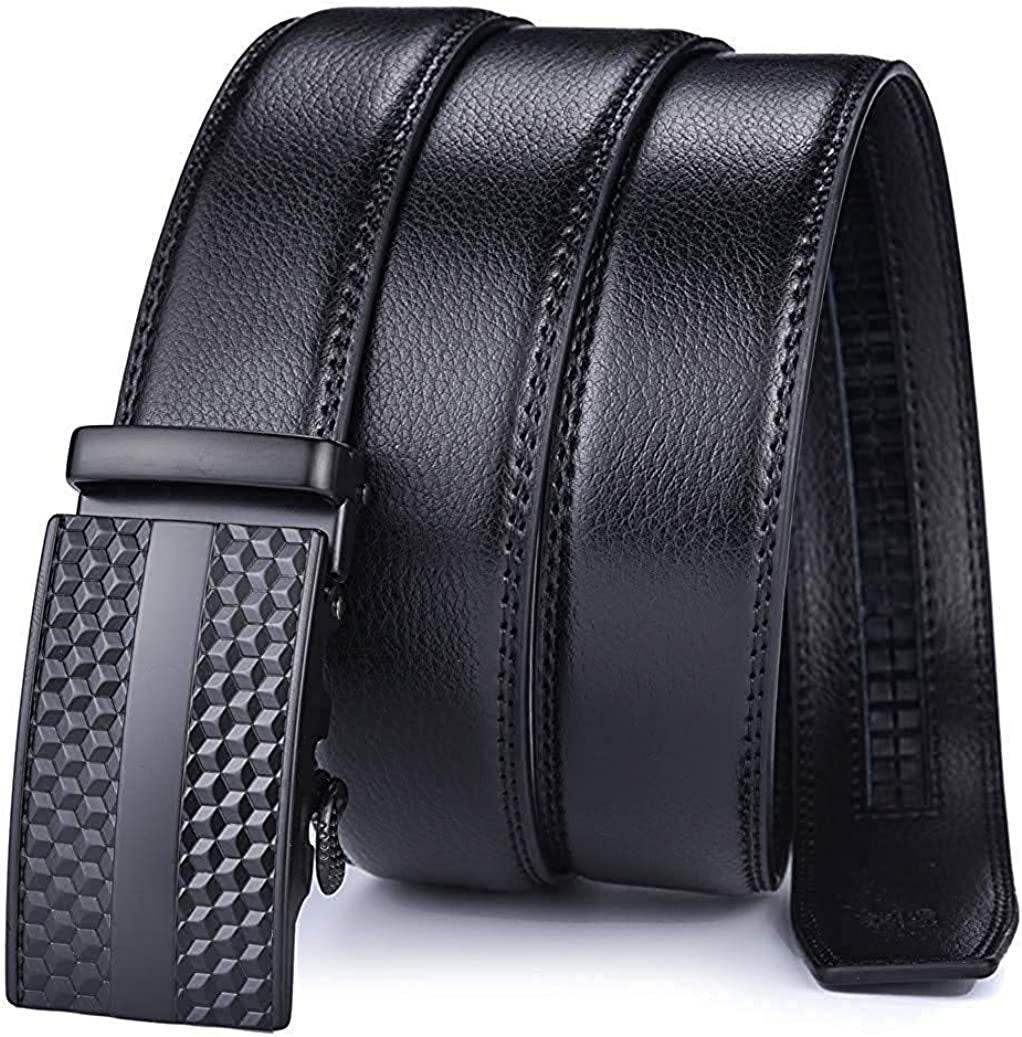 Fashion Casual Men's Leather Belt - Two-Layer Automatic Buckle Design - Buy Center